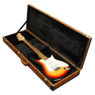 Het Schuim + Pluche Linner van triplexbass guitar hard case tweed