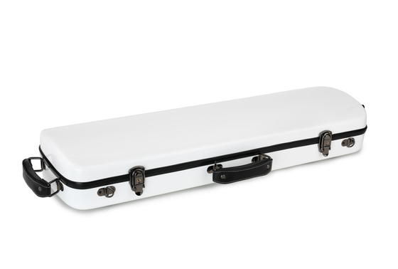 Volledig - grootte 4/4 Geval 2 van de Glasvezel Buiten Wit Viool Drievoudig Chrome plateerde Klinken