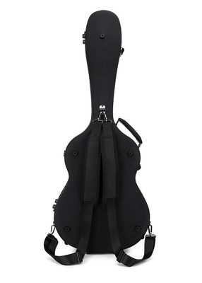 Het Harde Geval van pvc Matte Black Leather Fiberglass Guitar met Rugzakriemen